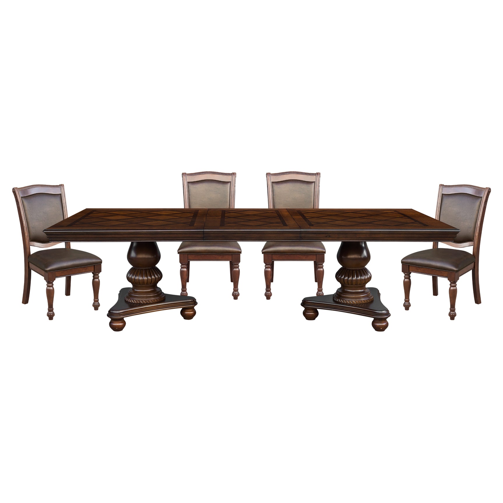 Lordsburg Brown 5-piece Dinig Table Set - Ornate Home