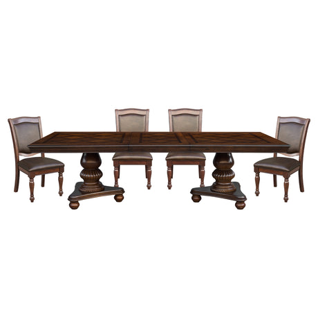 Lordsburg Brown 5-piece Dinig Table Set - Ornate Home