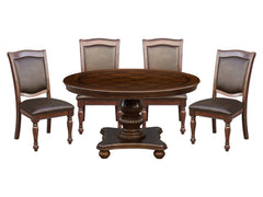Lordsburg Brown 5-piece Round Dinig Table Set - Ornate Home