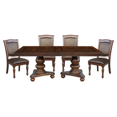 Lordsburg Brown Cherry 5pc Dining Set - Ornate Home
