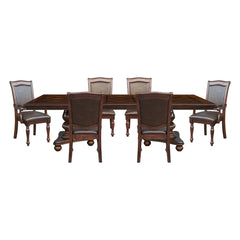 Lordsburg Brown Cherry 7pc Dining Set - Ornate Home