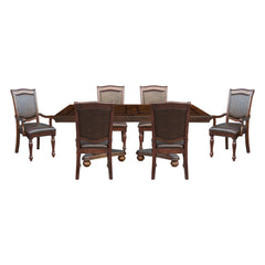 Lordsburg Brown Cherry 7pc Dining Set - Ornate Home