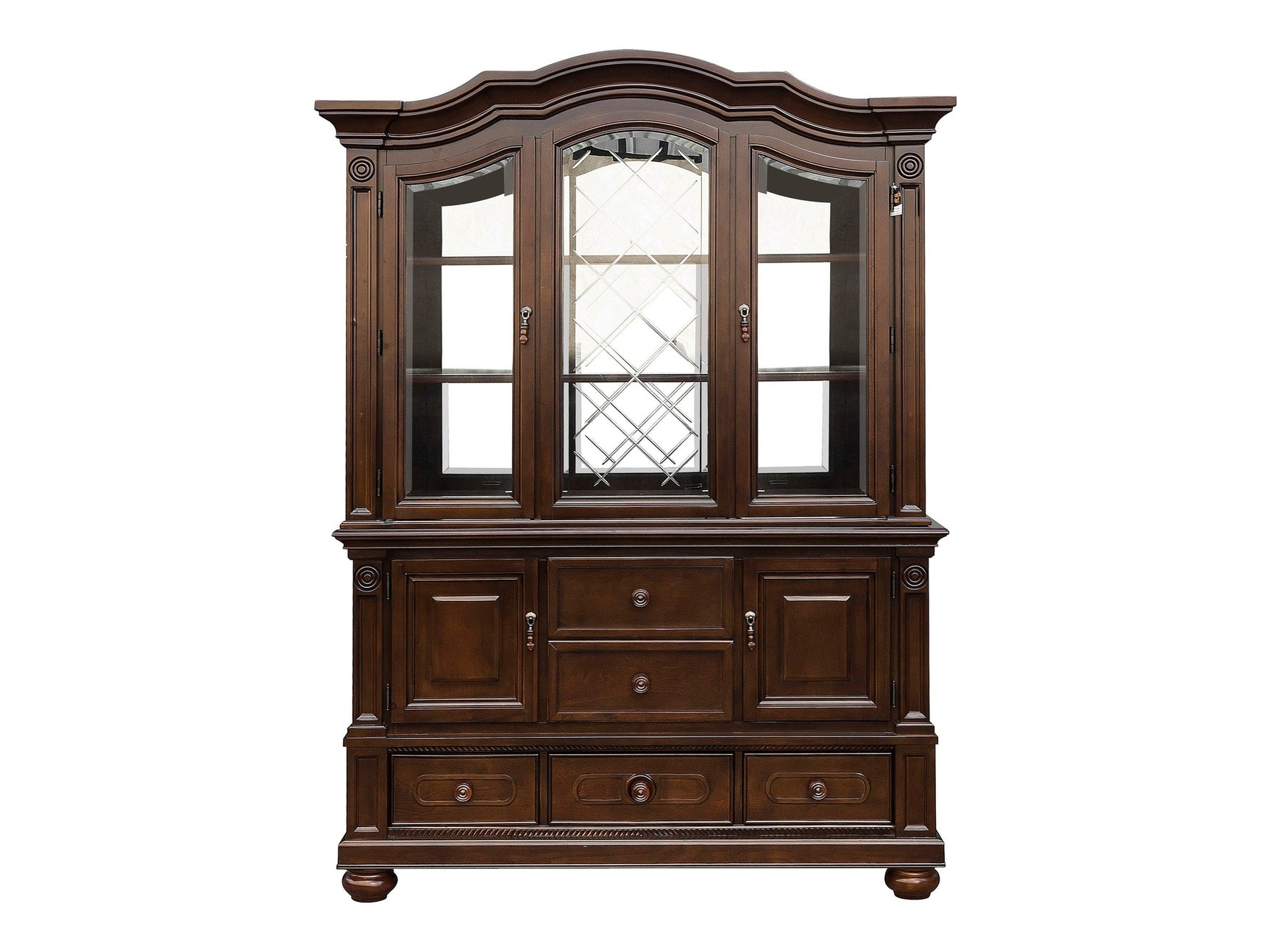 Lordsburg Brown Cherry Buffet & Hutch - Ornate Home