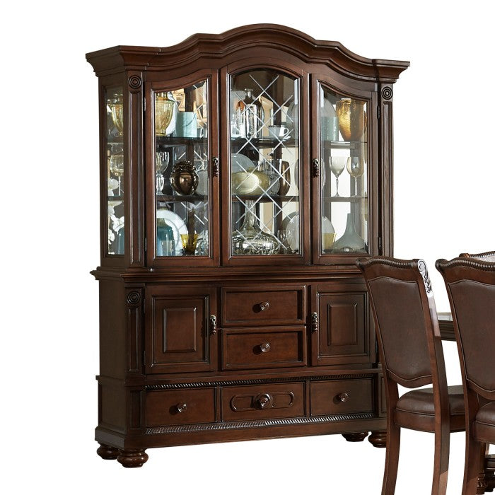 Lordsburg Brown Cherry Buffet & Hutch - Ornate Home