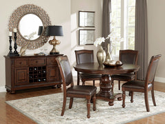 Lordsburg Brown Cherry Round Dining Table - Ornate Home