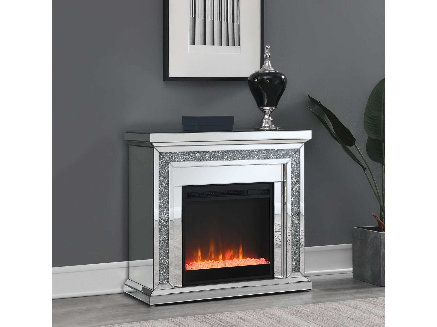 Lorelai Mirror Rectangular Freestanding Fireplace - Ornate Home
