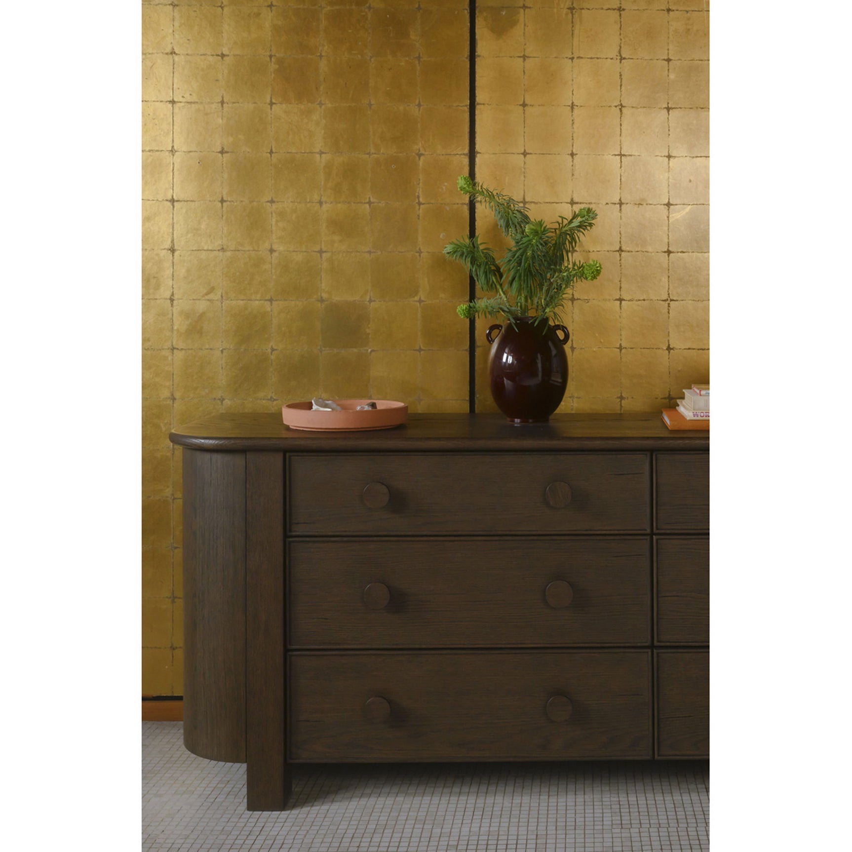 Loren Dark Brown 6 Drawer Dresser - Ornate Home