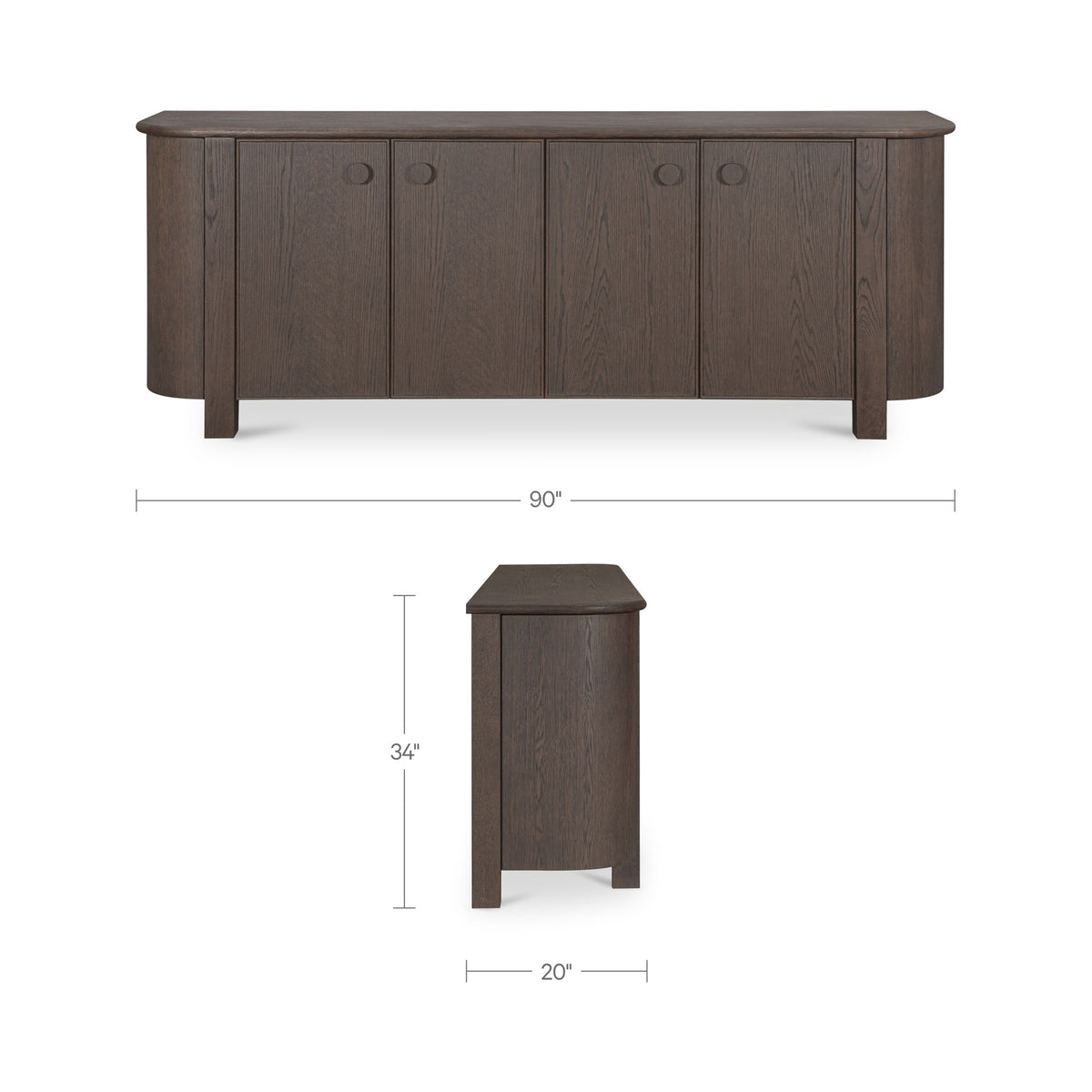 Loren Dark Brown Sideboard - Ornate Home