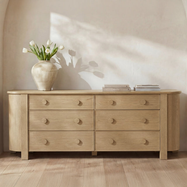 Loren Natural 6 Drawer Dresser - Ornate Home