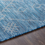 Lorena Blue Flatweave Trellis Outdoor Area Carpet - Clearance - Ornate Home