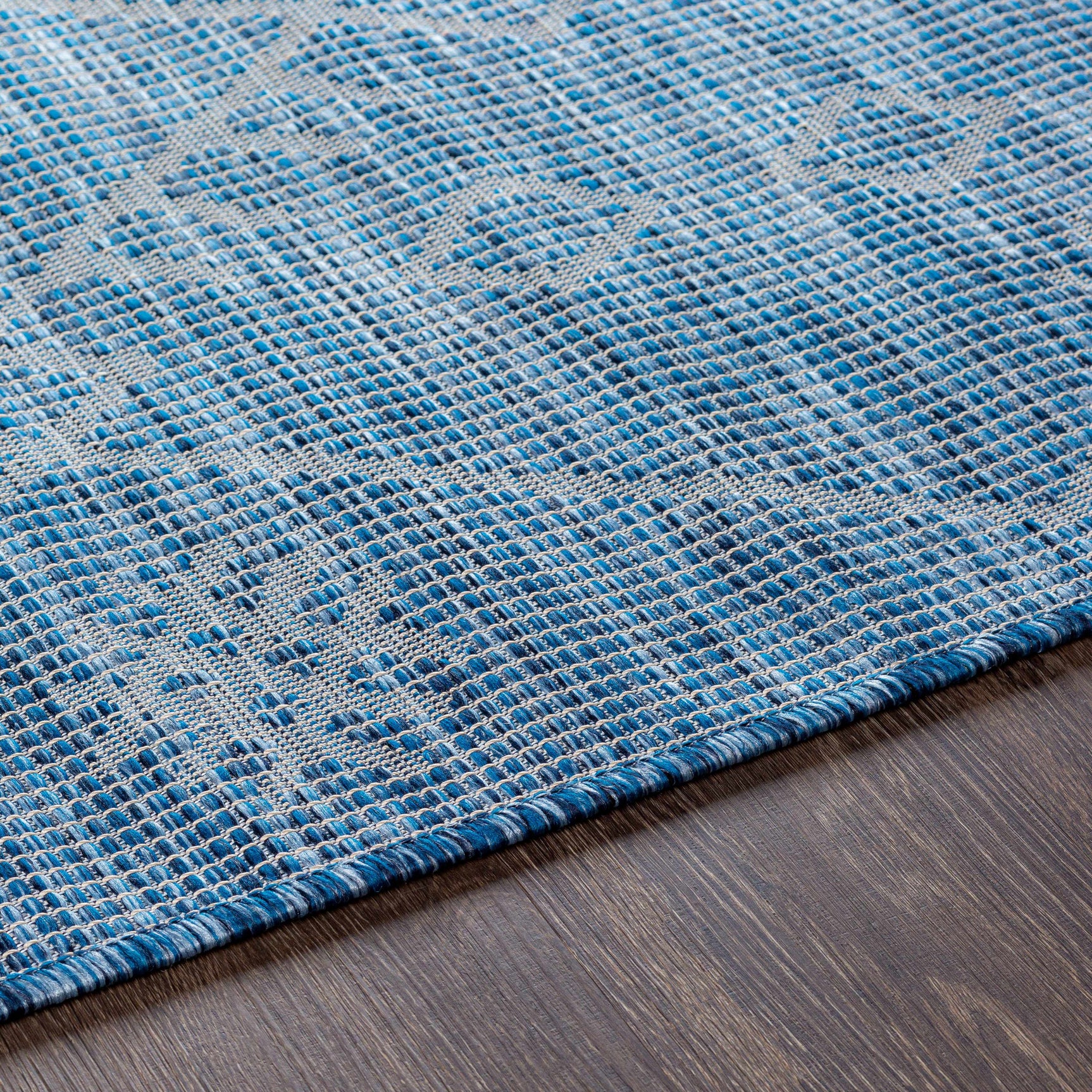 Lorena Blue Flatweave Trellis Outdoor Area Carpet - Clearance - Ornate Home