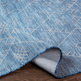 Lorena Blue Flatweave Trellis Outdoor Area Carpet - Clearance - Ornate Home