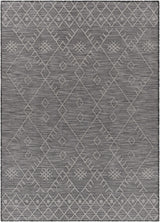 Lorena Charcoal Flatweave Trellis Outdoor Carpet - Clearance - Ornate Home
