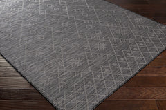 Lorena Charcoal Flatweave Trellis Outdoor Carpet - Clearance - Ornate Home