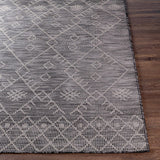 Lorena Charcoal Flatweave Trellis Outdoor Carpet - Clearance - Ornate Home