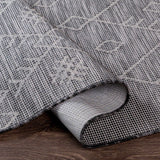 Lorena Charcoal Flatweave Trellis Outdoor Carpet - Clearance - Ornate Home