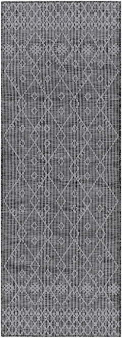 Lorena Charcoal Flatweave Trellis Outdoor Carpet - Clearance - Ornate Home