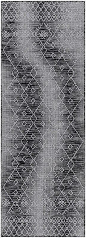 Lorena Charcoal Flatweave Trellis Outdoor Carpet - Clearance - Ornate Home