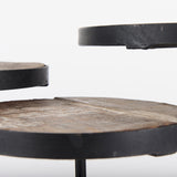 Lorenz Light Brown/Black Wood Round Decorative Display Stands (Set of 3) - Ornate Home