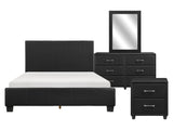 Lorenzi Black 4-piece Queen Bedroom Set - Ornate Home