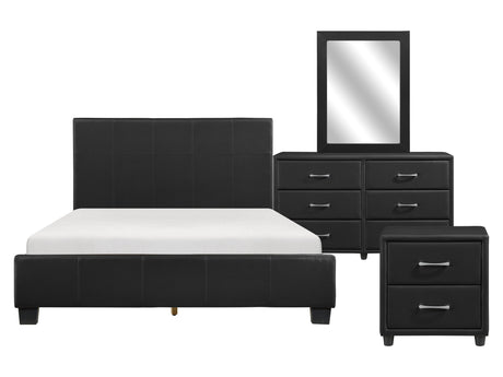 Lorenzi Black 4-piece Queen Bedroom Set - Ornate Home