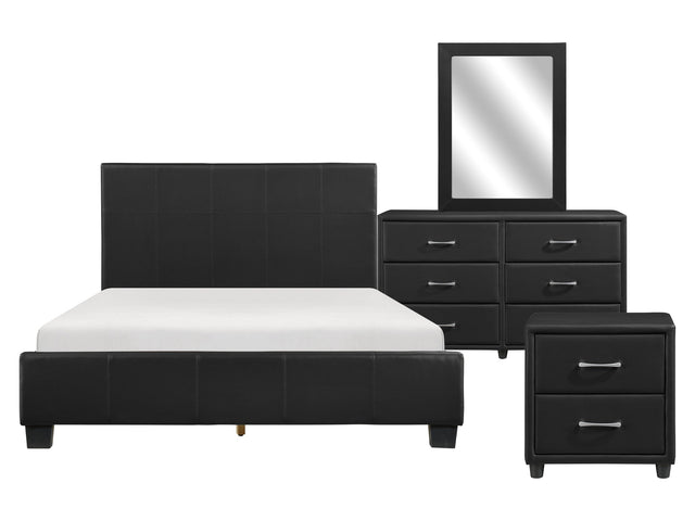 Lorenzi Black 4-piece Queen Bedroom Set - Ornate Home