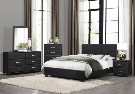 Lorenzi Black Eastern King Platform Bed - Ornate Home