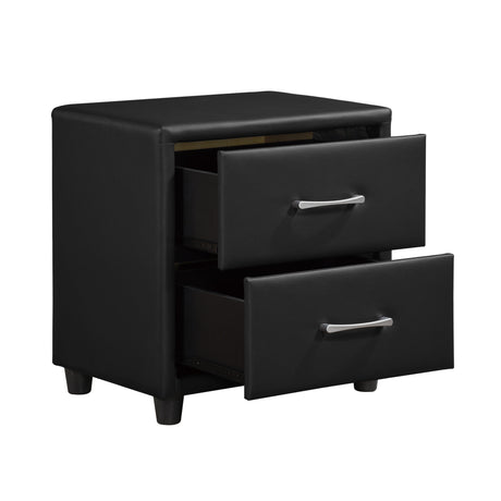 Lorenzi Black Nightstand - Ornate Home