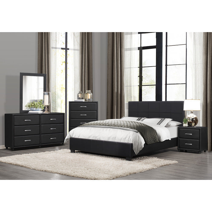Lorenzi Black Queen Platform Bed - Ornate Home