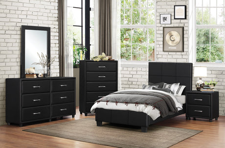Lorenzi Black Twin Platform Bed - Ornate Home