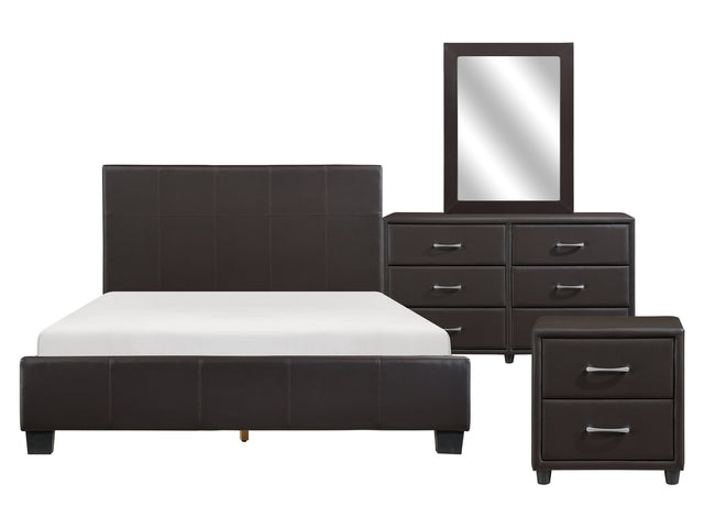 Lorenzi Dark Brown 4-piece Queen Bedroom Set - Ornate Home