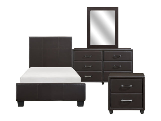 Lorenzi Dark Brown 4-piece Twin Bedroom Set - Ornate Home