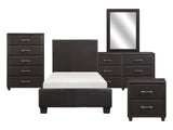 Lorenzi Dark Brown 5-Piece Twin Bedroom Set - Ornate Home