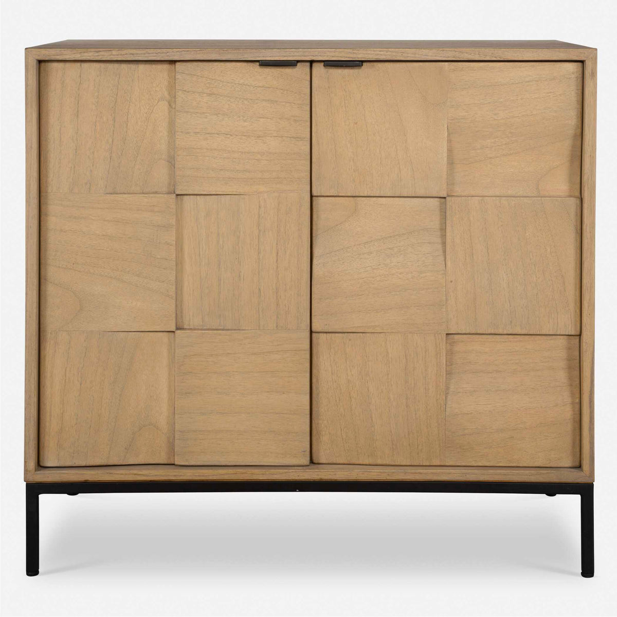 Lorenzo Natural Geometric 2 Door Cabinet - Ornate Home