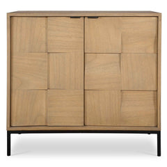 Lorenzo Natural Geometric 2 Door Cabinet - Ornate Home