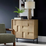 Lorenzo Natural Geometric 2 Door Cabinet - Ornate Home