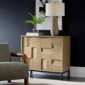 Lorenzo Natural Geometric 2 Door Cabinet - Ornate Home