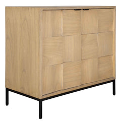 Lorenzo Natural Geometric 2 Door Cabinet - Ornate Home