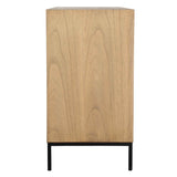 Lorenzo Natural Geometric 2 Door Cabinet - Ornate Home