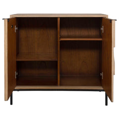 Lorenzo Natural Geometric 2 Door Cabinet - Ornate Home