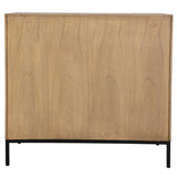 Lorenzo Natural Geometric 2 Door Cabinet - Ornate Home
