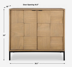 Lorenzo Natural Geometric 2 Door Cabinet - Ornate Home