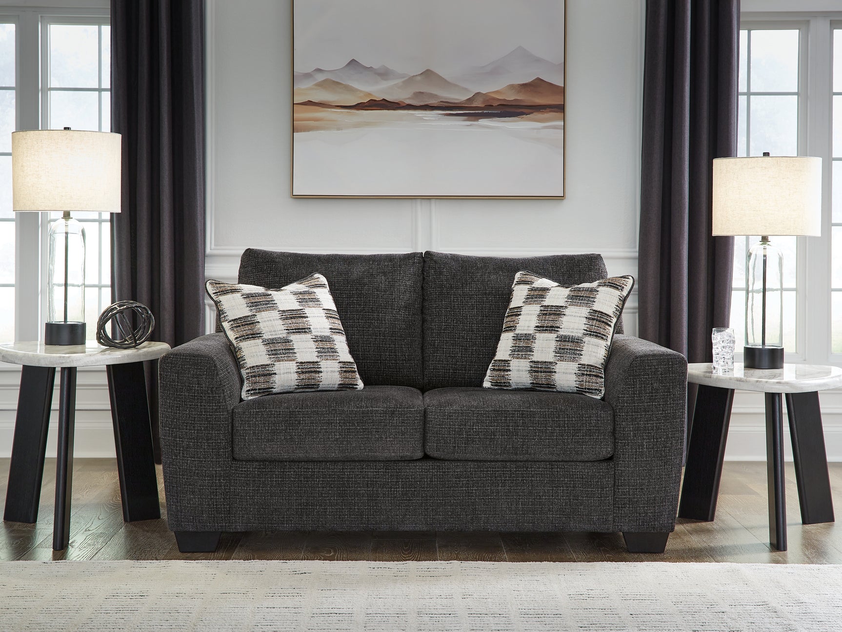 Loreo Ebony Loveseat - Ornate Home
