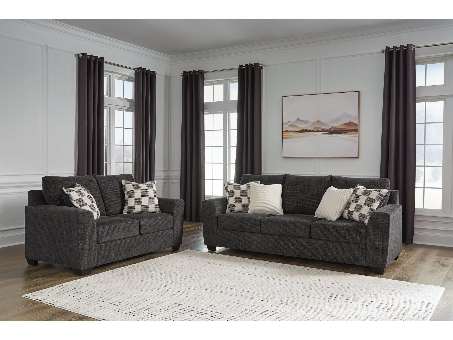 Loreo Ebony Sofa and Loveseat (Online Special Price) - Ornate Home