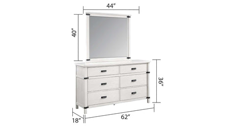 Loretta Antique White Bedroom Mirror - Ornate Home