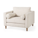 Loretta Cream Fabric Chair with Two Bolster Cushions - Ornate Home