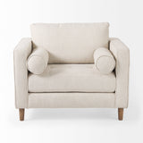 Loretta Cream Fabric Chair with Two Bolster Cushions - Ornate Home