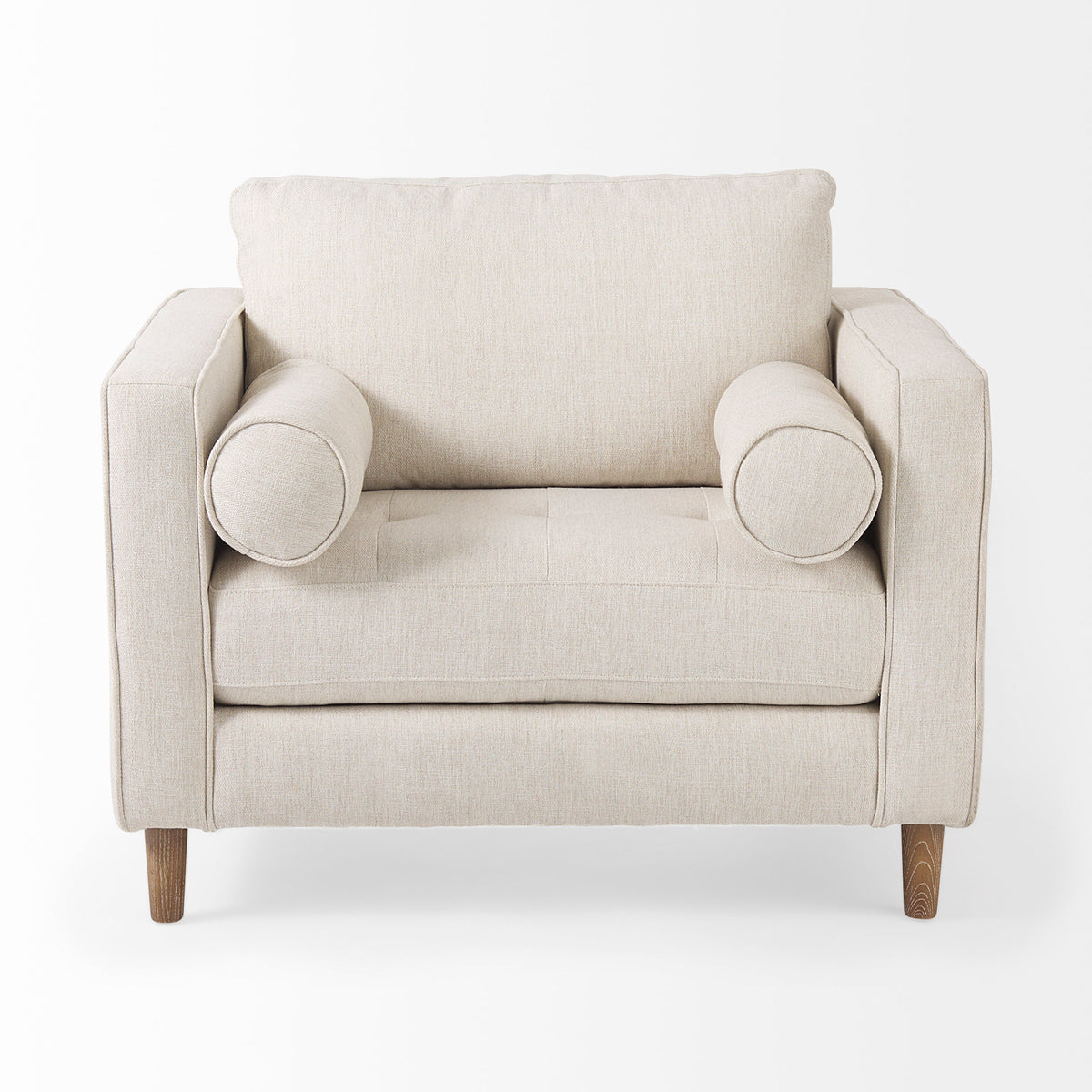 Loretta Cream Fabric Chair with Two Bolster Cushions - Ornate Home