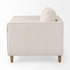 Loretta Cream Fabric Chair with Two Bolster Cushions - Ornate Home