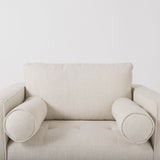 Loretta Cream Fabric Chair with Two Bolster Cushions - Ornate Home